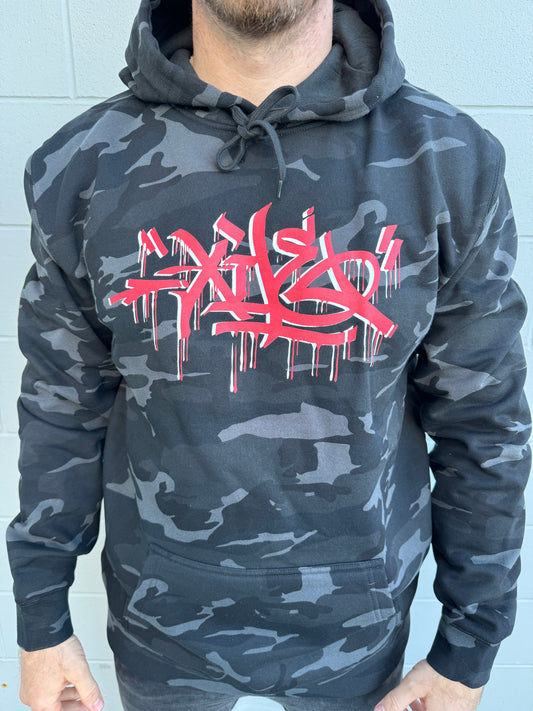 Black Camo Hoodie *Premium Thick* w/ Sticker Pack